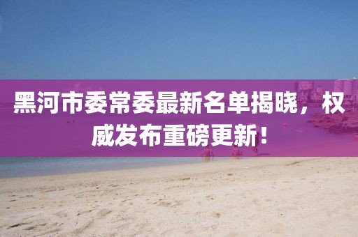 黑河市委常委最新名单揭晓，权威发布重磅更新！