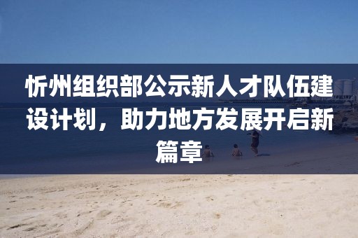 忻州组织部公示新人才队伍建设计划，助力地方发展开启新篇章