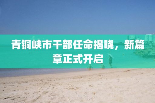 青铜峡市干部任命揭晓，新篇章正式开启