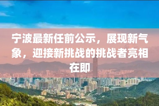 宁波最新任前公示,展现新气象,迎接新挑战的挑战者亮相在即