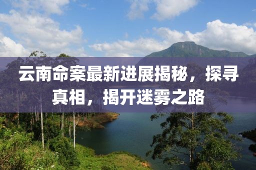 云南命案最新进展揭秘，探寻真相，揭开迷雾之路