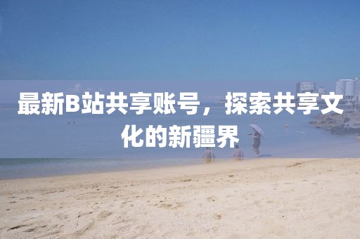 最新B站共享账号，探索共享文化的新疆界