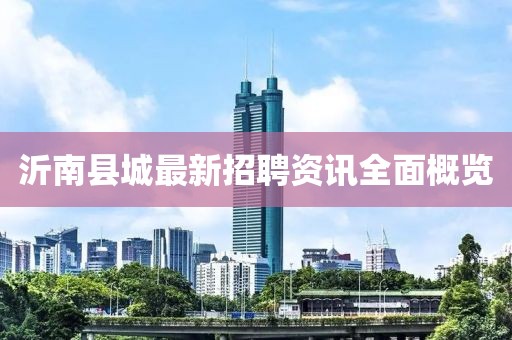沂南县城最新招聘资讯全面概览