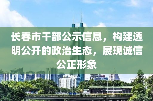长春市干部公示信息，构建透明公开的政治生态，展现诚信公正形象