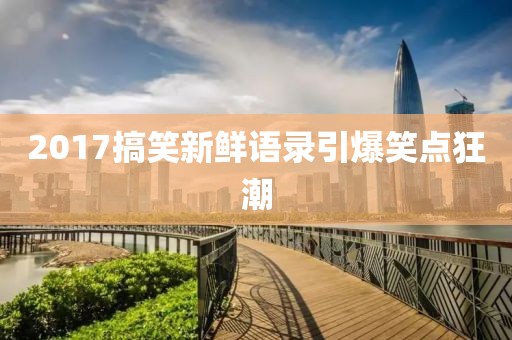 2017搞笑新鲜语录引爆笑点狂潮