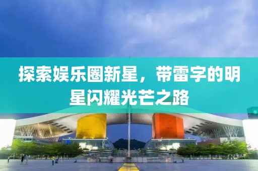 探索娱乐圈新星，带雷字的明星闪耀光芒之路