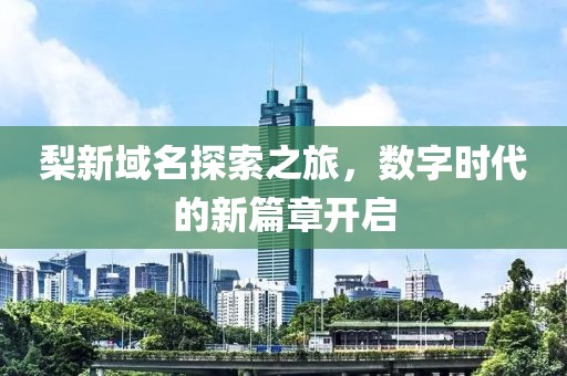 梨新域名探索之旅，数字时代的新篇章开启