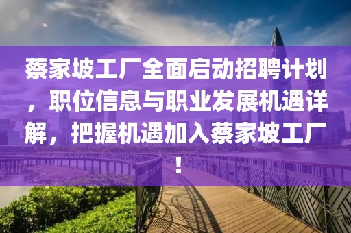 蔡家坡工厂全面启动招聘计划，职位信息与职业发展机遇详解，把握机遇加入蔡家坡工厂！