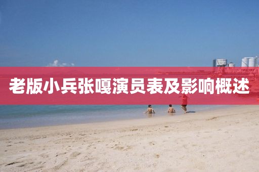 老版小兵张嘎演员表及影响概述
