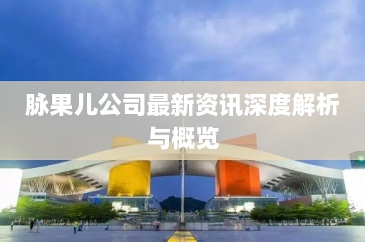 脉果儿公司最新资讯深度解析与概览