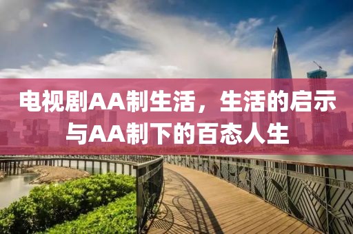 电视剧AA制生活，生活的启示与AA制下的百态人生