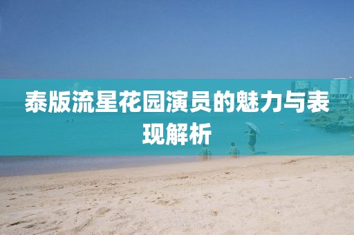 泰版流星花园演员的魅力与表现解析