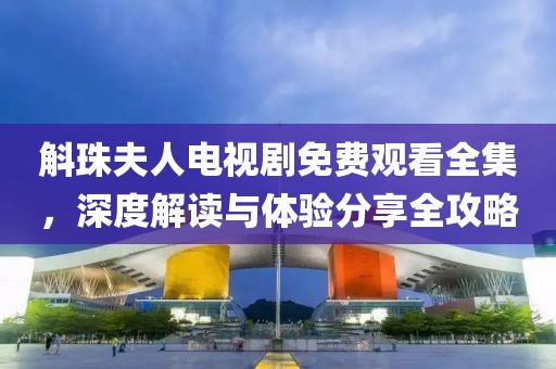 斛珠夫人电视剧免费观看全集，深度解读与体验分享全攻略