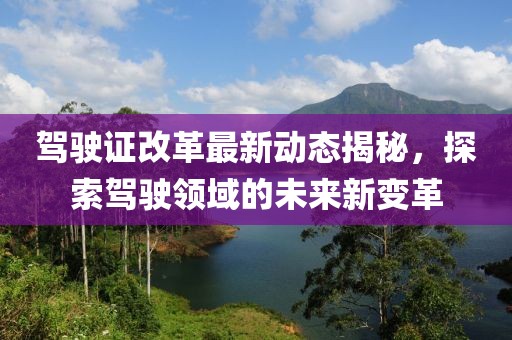 驾驶证改革最新动态揭秘，探索驾驶领域的未来新变革