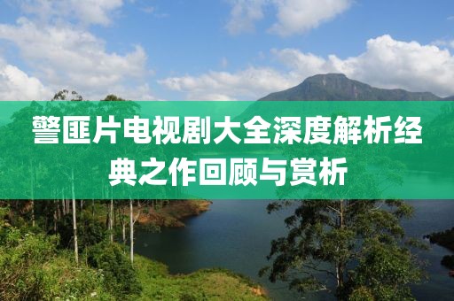 警匪片电视剧大全深度解析经典之作回顾与赏析