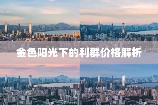金色阳光下的利群价格解析