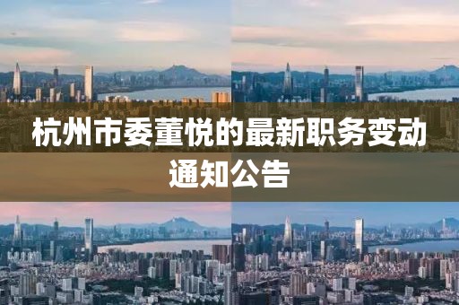 杭州市委董悦的最新职务变动通知公告